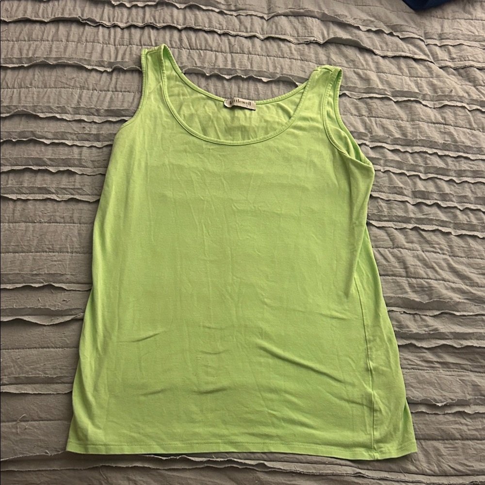 Vibrant Green Fitted Sleeveless Tank Top